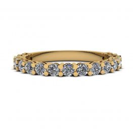 Anillo de 17 diamantes en oro amarillo de 18 quilates