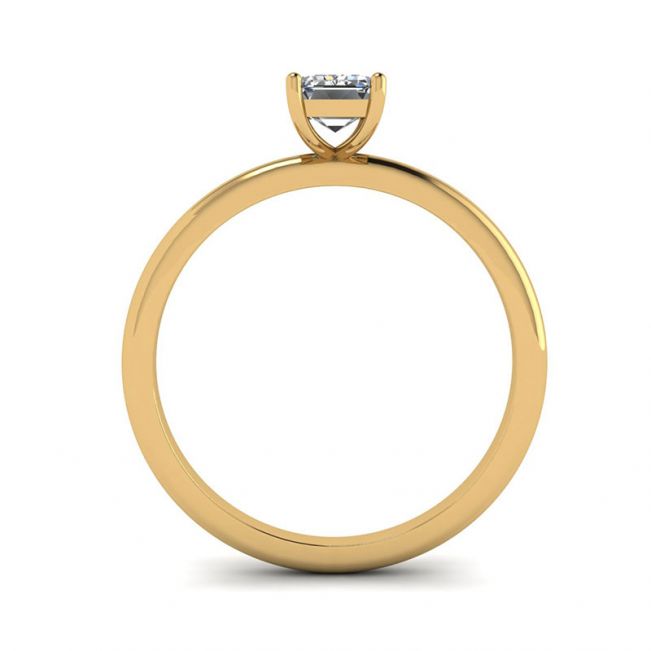 Anillo Diamante Talla Esmeralda Oro Amarillo - Photo 1