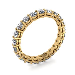 Anillo de eternidad clásico de diamantes de 3 mm en oro amarillo - Photo 3