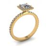 Anillo de compromiso con halo flotante de diamantes de talla princesa en oro amarillo, Image 4
