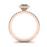 Anillo de compromiso con halo flotante de diamantes de talla princesa en oro rosado, Image 2
