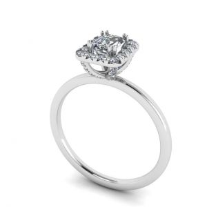 Anillo de compromiso con halo de diamantes ovalados - Photo 1