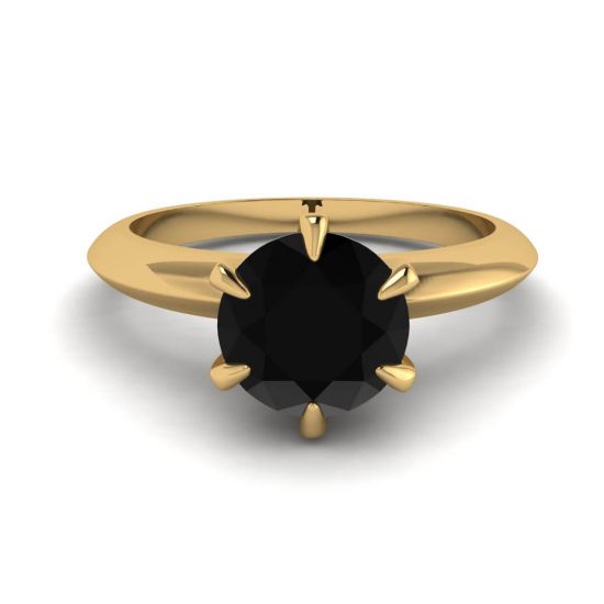 Anillo de Compromiso Oro Amarillo 1 quilate Diamante Negro, Image 1
