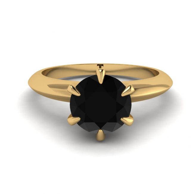 Anillo de Compromiso Oro Amarillo 1 quilate Diamante Negro