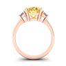 Diamante amarillo ovalado con media luna lateral Diamantes blancos Oro rosado, Image 2