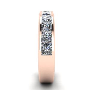 Anillo de eternidad con diamantes de talla princesa en oro rosa - Photo 2
