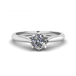 Anillo de compromiso de diamantes de loto