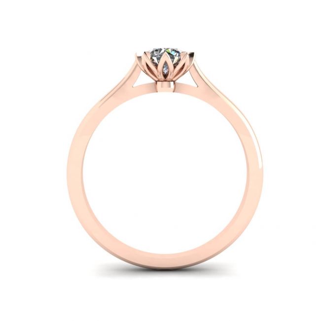 Anillo de compromiso de diamantes de loto en oro rosa - Photo 1