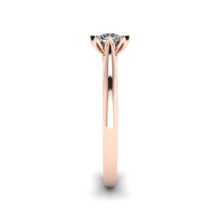 Anillo de compromiso de diamantes de loto en oro rosa - Photo 2