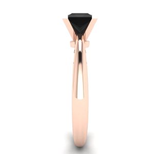 Anillo cuadrado de diamantes negros en oro rosa - Photo 2