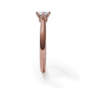 Anillo de compromiso de 6 puntas con corona de diamantes en oro rosado - Photo 2