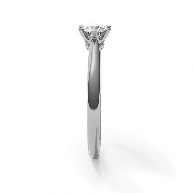 Anillo de compromiso de 6 puntas con diamantes de corona - Photo 2