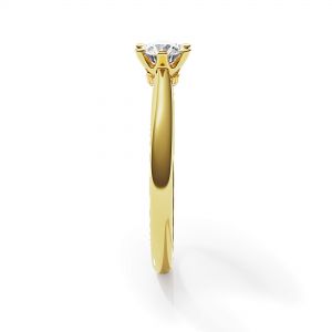 Anillo de compromiso de 6 puntas con corona de diamantes en oro amarillo - Photo 2