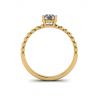 Solitario de diamantes redondos en anillo con cuentas en oro amarillo, Image 2