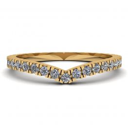 Alianza de eternidad con diamantes curvos en oro amarillo