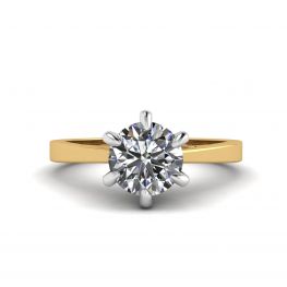 Anillo de compromiso de oro mixto con diamante