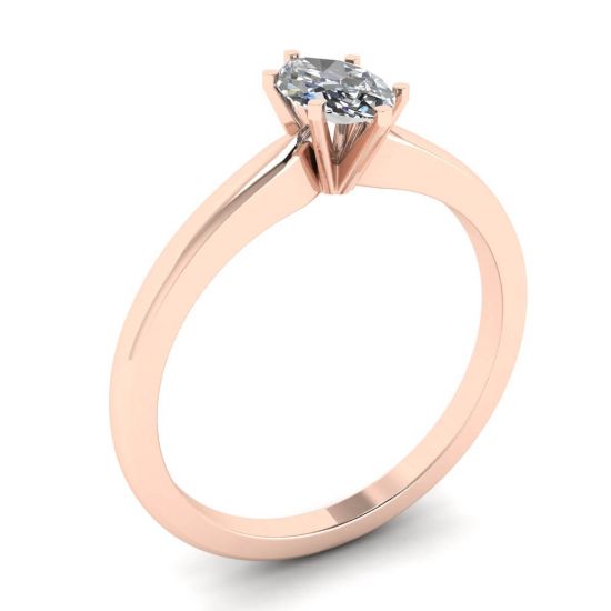 Anillo de compromiso de rosa con diamante de talla marquesa,  Ampliar imagen 4