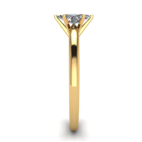 Anillo de diamantes de talla marquesa de 6 puntas en oro amarillo de 18 k,  Ampliar imagen 3