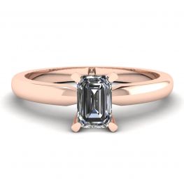Anillo rectangular de diamantes en oro blanco y rosa Anillo rectangular de diamantes en oro blanco y rosa