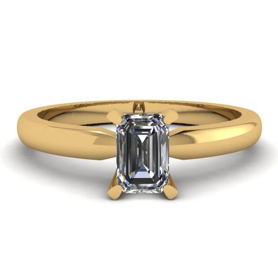 Anillo Rectangular de Diamantes en Oro Blanco-Amarillo, Image 1