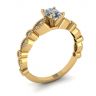 Anillo Estilo Romántico con Diamantes Ovalados en Oro Amarillo, Image 4