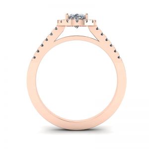 Anillo de diamantes ovalados en oro rosa - Photo 1