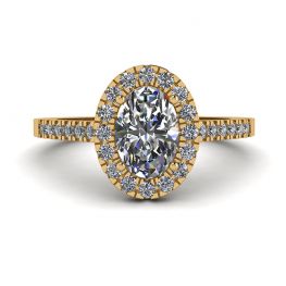Anillo Diamante Oval Oro Amarillo