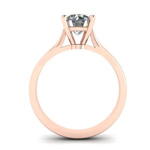 Anillo clásico de diamantes con un diamante en oro rosa - Photo 1