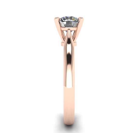 Anillo clásico de diamantes con un diamante en oro rosa,  Ampliar imagen 3