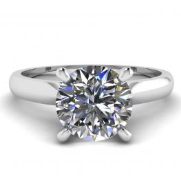Anillo de diamantes clásico con un diamante
