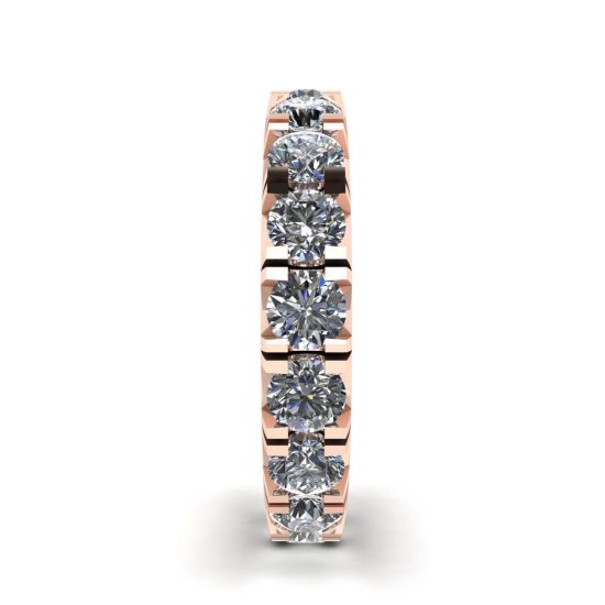 Alianza de diamantes de eternidad de 3 quilates en oro rosado de 18 quilates, More Image 1