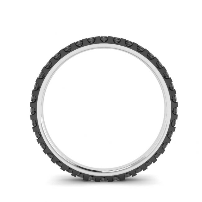 Anillo de eternidad con pavé de diamantes negros en oro blanco - Photo 1