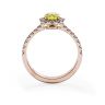 Anillo de diamantes amarillos ovalados de 1,13 ct con halo de oro rosa, Image 2
