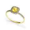 Anillo cojín de diamantes amarillos de 0,5 ct con halo de oro amarillo, Image 4