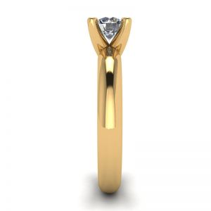 Anillo Solitario Diamante Forma V Oro Amarillo - Photo 2