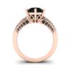 Diamante negro de 6 puntas con anillo pavé de dos colores en oro rosa, Image 2