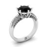 Diamante negro de 6 puntas con anillo pavé de dos colores en oro blanco, Image 4