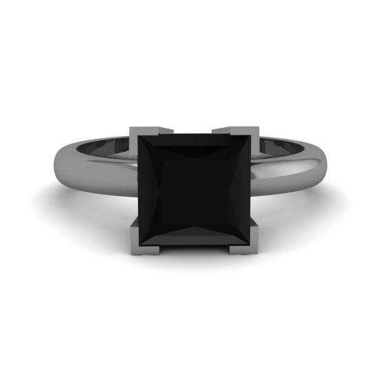 Anillo de rodio negro con diamante negro, Ampliar imagen 1