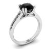 Diamante negro redondo con anillo de oro blanco 18 pavé negro, Image 4