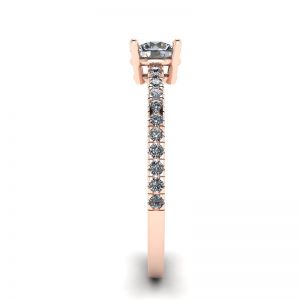 Anillo con pavé lateral de diamantes blancos en oro rosa de 18 quilates - Photo 2
