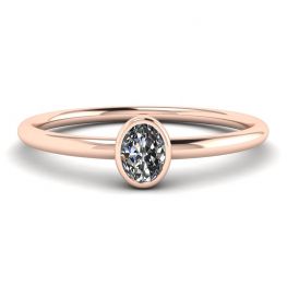 Anillo pequeño con diamantes ovalados La Promesse en oro rosa Anillo pequeño con diamantes ovalados La Promesse en oro rosa