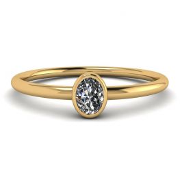 Anillo pequeño con diamantes ovalados La Promesse en oro amarillo
