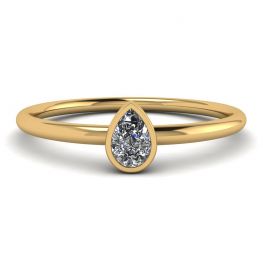 Anillo Pequeño Pera Diamante La Promesse Oro Amarillo