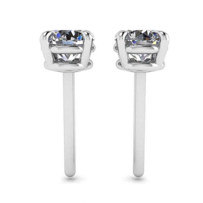 Pendientes de tuerca redondos perfectos con diamantes en oro blanco - Photo 1