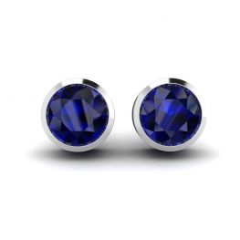 Aretes de Zafiro en Oro Blanco