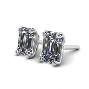 Aretes de diamantes de talla esmeralda - Photo 1