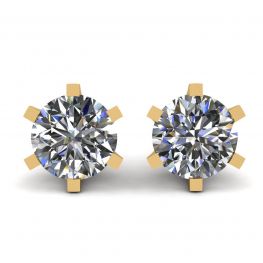 Aretes clásicos de diamantes en oro amarillo de 18 quilates Aretes clásicos de diamantes en oro amarillo de 18 quilates