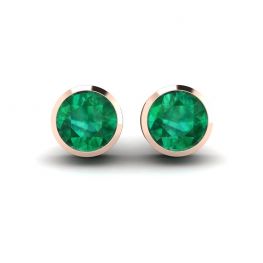 Aretes de Esmeralda en Oro Rosa