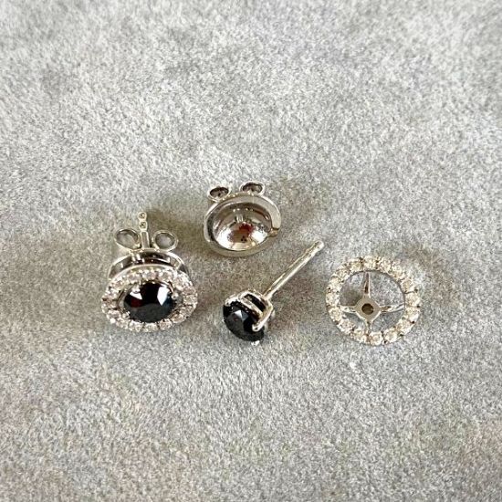 Espárragos de diamante negro de 5 mm con cubiertas de halo desmontables,  Ampliar imagen 4