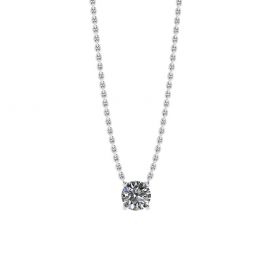 Collar de diamante solitario clásico en cadena delgada